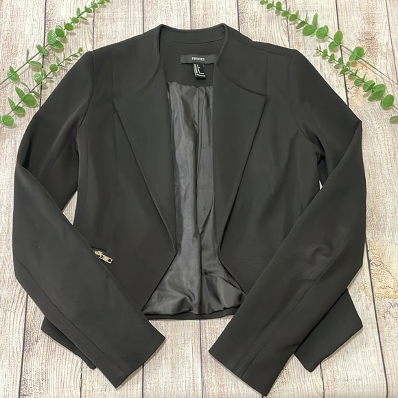 🌸 Clearance! 🌸 Forever21 Black Open Breast Blazer Size S - Picture 3 of 12
